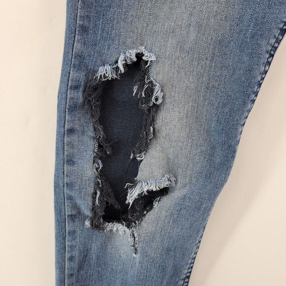 Diesel Jeans Mens 30x32 Thommer Slim Skinny Very Distressed Holes Rock And Roll - Picture 3 of 14